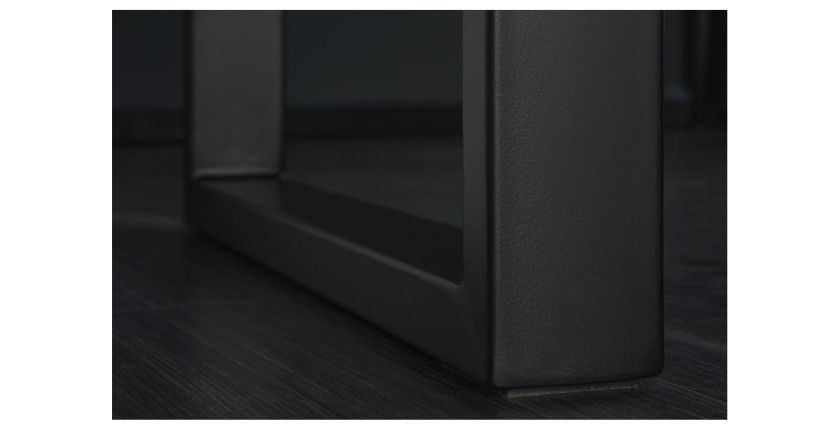 Zoom sur le pied de table LODEN bois foncé