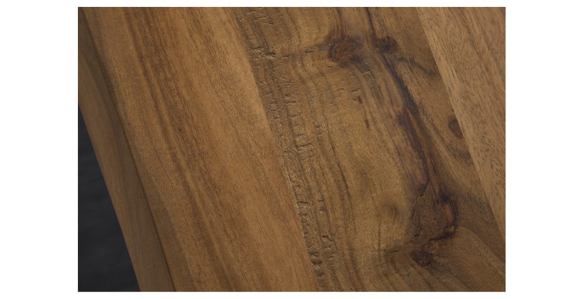 Table de salle à manger ARKAYA – Bois massif d’acacia et métal – Style industriel