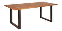 Table de salle à manger ARKAYA – Bois massif d’acacia et métal – Style industriel