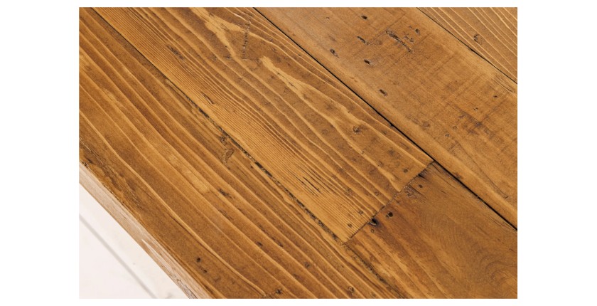 Grande table RANCHO – Rectangulaire 400 cm – Bois massif de pin recyclé et métal – Style rustique