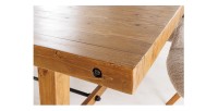 Grande table RANCHO – Rectangulaire 400 cm – Bois massif de pin recyclé et métal – Style rustique