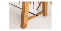 Grande table RANCHO – Rectangulaire 400 cm – Bois massif de pin recyclé et métal – Style rustique