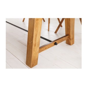 Grande table RANCHO – Rectangulaire 400 cm – Bois massif de pin recyclé et métal – Style rustique