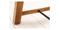 Grande table RANCHO – Rectangulaire 400 cm – Bois massif de pin recyclé et métal – Style rustique