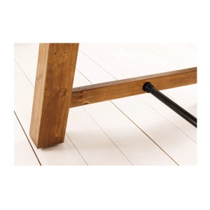 Grande table RANCHO – Rectangulaire 400 cm – Bois massif de pin recyclé et métal – Style rustique