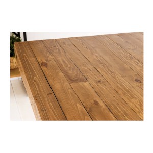 Grande table RANCHO – Rectangulaire 400 cm – Bois massif de pin recyclé et métal – Style rustique