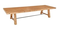 Grande table RANCHO – Rectangulaire 400 cm – Bois massif de pin recyclé et métal – Style rustique