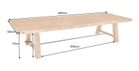 Grande table RANCHO – Rectangulaire 400 cm – Bois massif de pin recyclé et métal – Style rustique