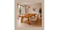 Grande table RANCHO – Rectangulaire 400 cm – Bois massif de pin recyclé et métal – Style rustique