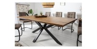 Table de salle à manger SOLARA – Rectangulaire 180 cm – Bois massif Sheesham et métal – Style industriel