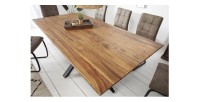 Table de salle à manger SOLARA – Rectangulaire 180 cm – Bois massif Sheesham et métal – Style industriel
