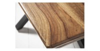 Table de salle à manger SOLARA – Rectangulaire 180 cm – Bois massif Sheesham et métal – Style industriel