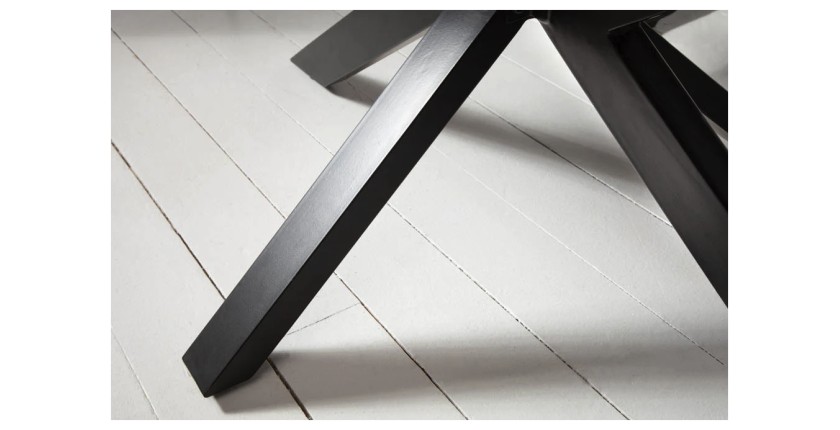 Table de salle à manger SOLARA – Rectangulaire 180 cm – Bois massif Sheesham et métal – Style industriel