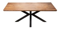 Table de salle à manger SOLARA – Rectangulaire 180 cm – Bois massif Sheesham et métal – Style industriel