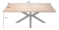 Table de salle à manger SOLARA – Rectangulaire 180 cm – Bois massif Sheesham et métal – Style industriel