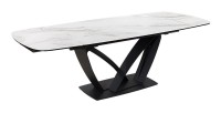 Table AZURA – Extensible 180 à 260 cm – Rectangulaire – Effet marbre blanc – Design contemporain