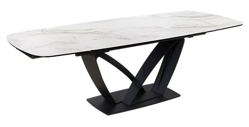 Table AZURA – Extensible 180 à 260 cm – Rectangulaire – Effet marbre blanc – Design contemporain