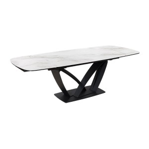 Table AZURA – Extensible 180 à 260 cm – Rectangulaire – Effet marbre blanc – Design contemporain