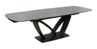 Table AZURA – Extensible 180 à 260 cm – Rectangulaire – Effet marbre gris graphite – Design contemporain