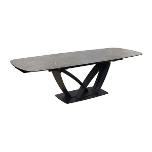 Table AZURA – Extensible 180 à 260 cm – Rectangulaire – Effet marbre gris graphite – Design contemporain