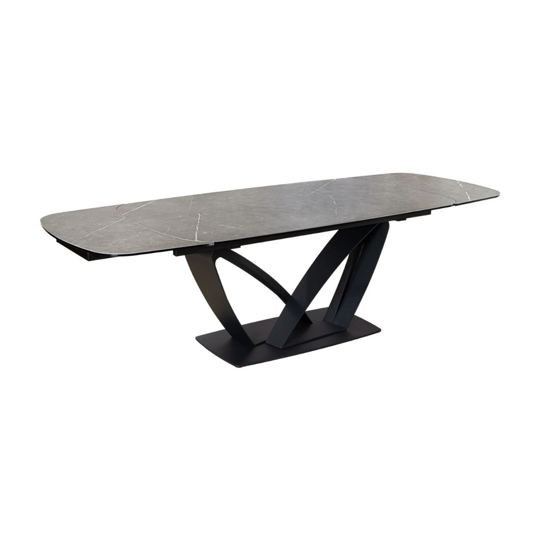 Table AZURA – Extensible 180 à 260 cm – Rectangulaire – Effet marbre gris graphite – Design contemporain
