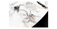 Table AXYA – Ronde 150 cm – Plateau en céramique et verre trempé effet marbre blanc avec plateau supérieur tournant