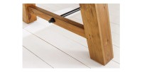 Table de salle à manger RANCHO – Extensible jusqu’à 400 cm – Bois pin vernis et métal – Style rustique