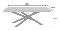 Table de salle à manger ARKOS – Rectangulaire 220 cm – Bois de manguier et métal – Style contemporain
