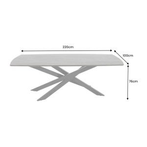 Table de salle à manger ARKOS – Rectangulaire 220 cm – Bois de manguier et métal – Style contemporain