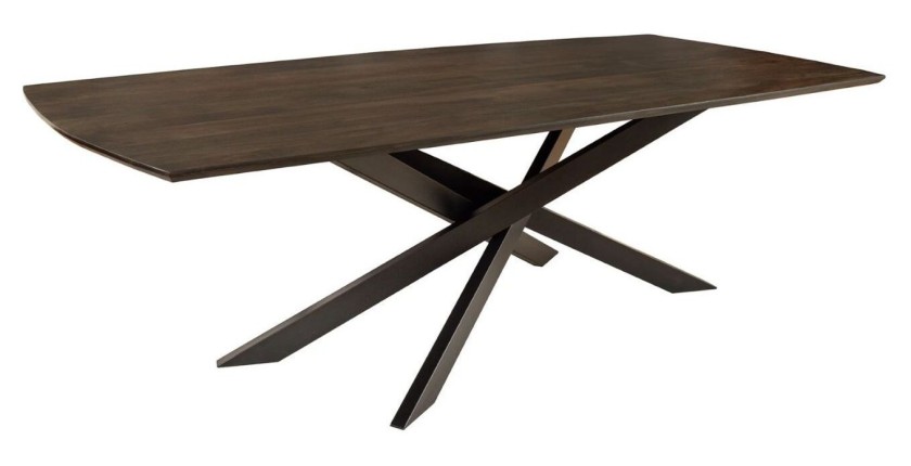 Table de salle à manger ARKOS – Rectangulaire 220 cm – Bois de manguier et métal – Style contemporain