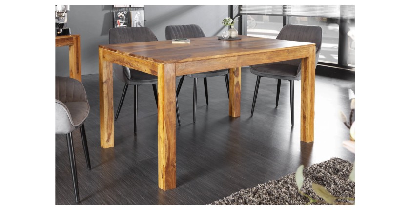 Table de salle à manger TAVINA – Rectangulaire 120 cm – Bois massif – Style rustique
