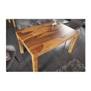 Table de salle à manger TAVINA – Rectangulaire 120 cm – Bois massif – Style rustique