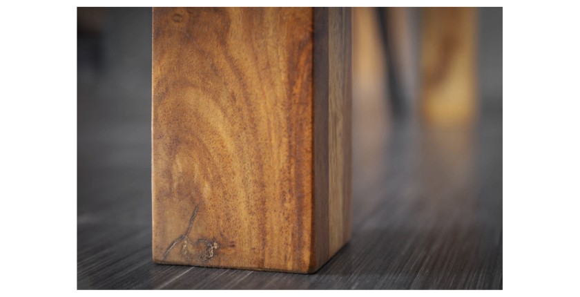 Table de salle à manger TAVINA – Rectangulaire 120 cm – Bois massif – Style rustique