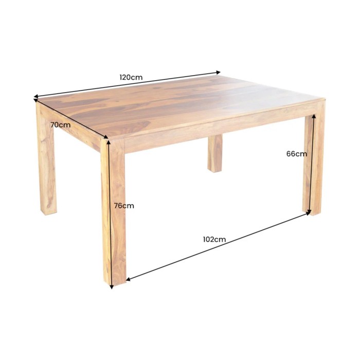 Tavolo da pranzo TAVINA – Rettangolare 120 cm – Legno massiccio – Stile rustico