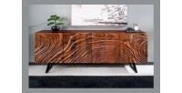 Buffet 175 cm 4 portes bois massif acacia noyer brun – Collection AXIS