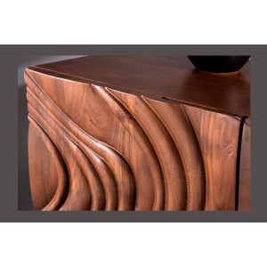 Buffet 175 cm 4 portes bois massif acacia noyer brun – Collection AXIS