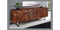 Buffet 175 cm 4 portes bois massif acacia noyer brun – Collection AXIS