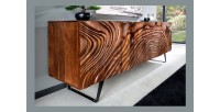 Buffet 175 cm 4 portes bois massif acacia noyer brun – Collection AXIS