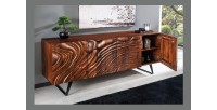 Buffet 175 cm 4 portes bois massif acacia noyer brun – Collection AXIS