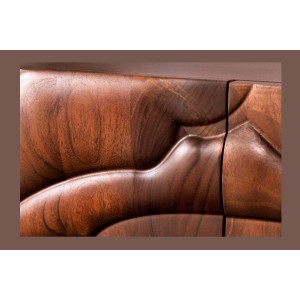 Buffet 175 cm 4 portes bois massif acacia noyer brun – Collection AXIS
