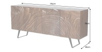 Buffet 175 cm 4 portes bois massif acacia noyer brun – Collection AXIS