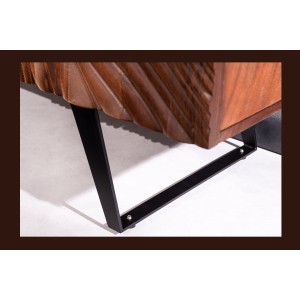 Buffet 175 cm 4 portes bois massif acacia noyer brun – Collection AXIS