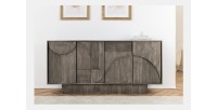 Buffet 170 cm 4 portes bois massif manguier fumé gris – Collection SÖREN