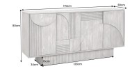 Buffet 170 cm 4 portes bois massif manguier fumé gris – Collection SÖREN