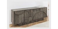 Buffet 170 cm 4 portes bois massif manguier fumé gris – Collection SÖREN