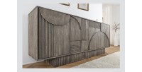 Buffet 170 cm 4 portes bois massif manguier fumé gris – Collection SÖREN