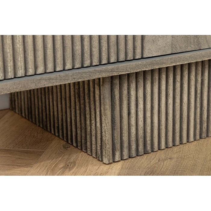 Buffet 170 cm 4 portes bois massif manguier fumé gris – Collection ORINO