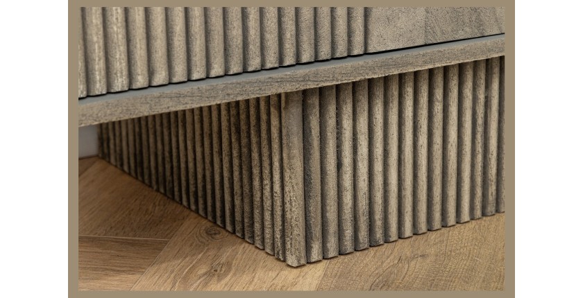 Buffet 170 cm 4 portes bois massif manguier fumé gris – Collection SÖREN