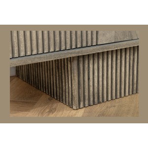 Buffet 170 cm 4 portes bois massif manguier fumé gris – Collection SÖREN