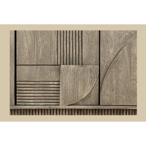 Buffet 170 cm 4 portes bois massif manguier fumé gris – Collection SÖREN